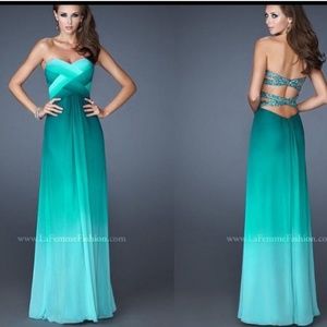 La Femme turquoise ombre dress size 10